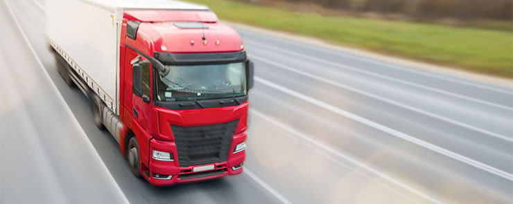 Heavy truck driving on the highway