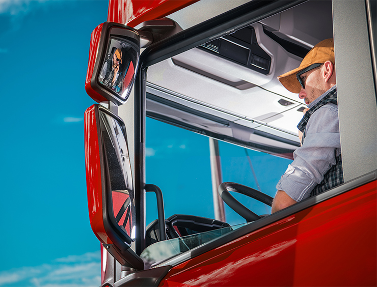 Truck Driver in the Cabin