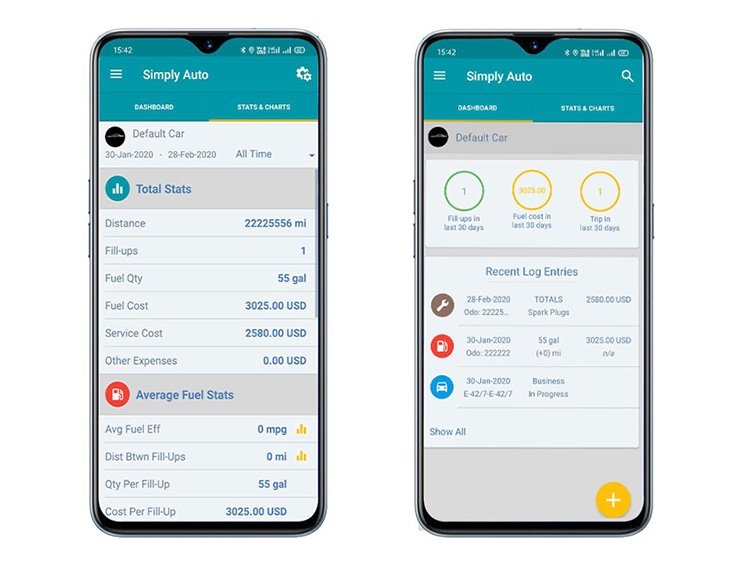 schermate dell'app Simpy Auto