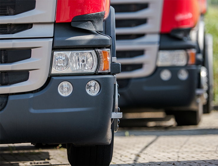 Semi Truck Parking Lot