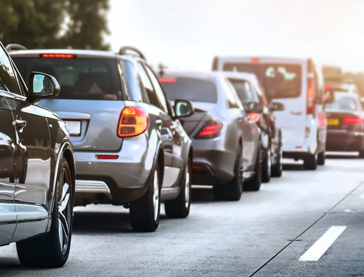 Auto bloccate dal traffico