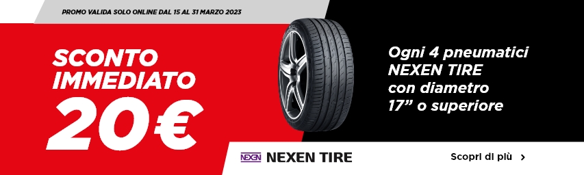 Sconto immediato 20€ se acquisti online pneumatici Nexen